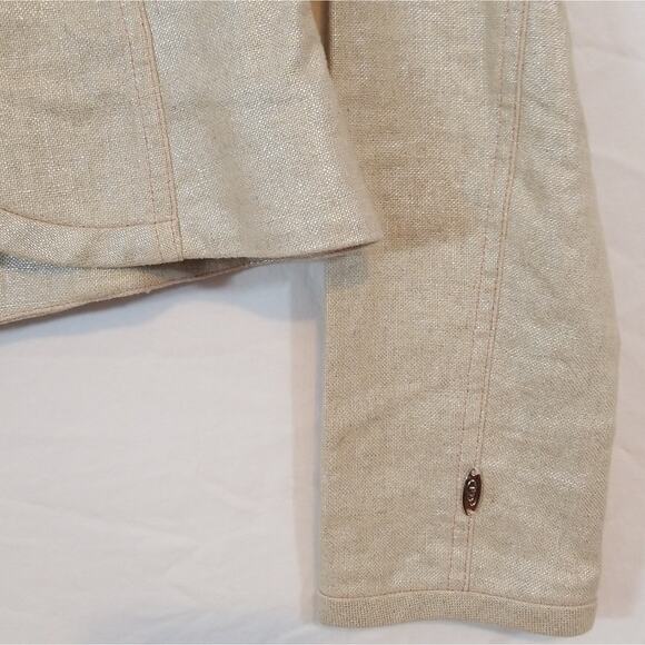 True Meaning Linen Blend Metallic Gold Blazer - Picture 5 of 8